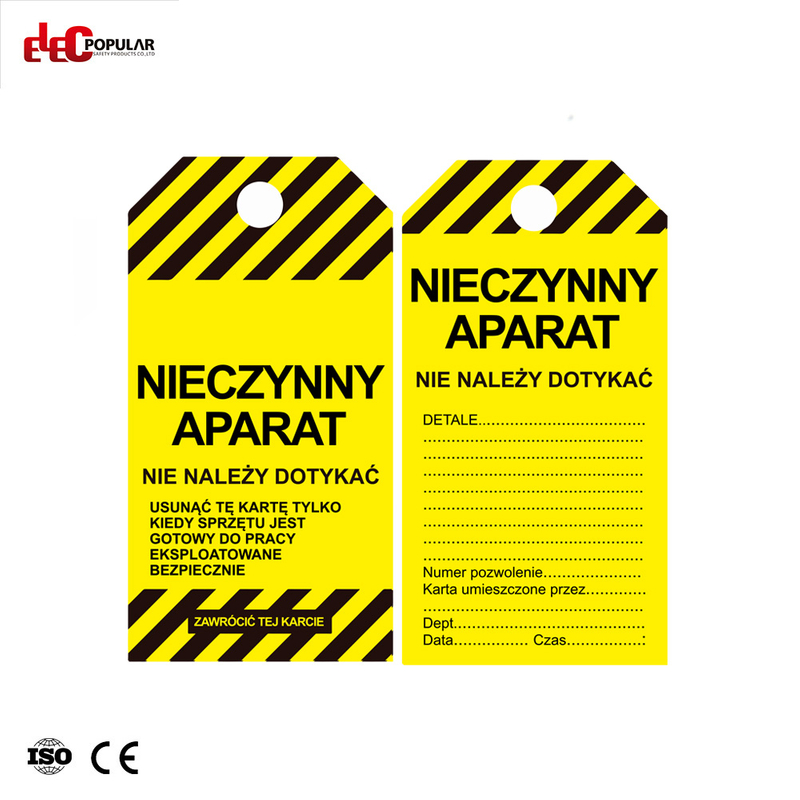 Chiny Etykiety zabezpieczające z PVC i tagi tagout