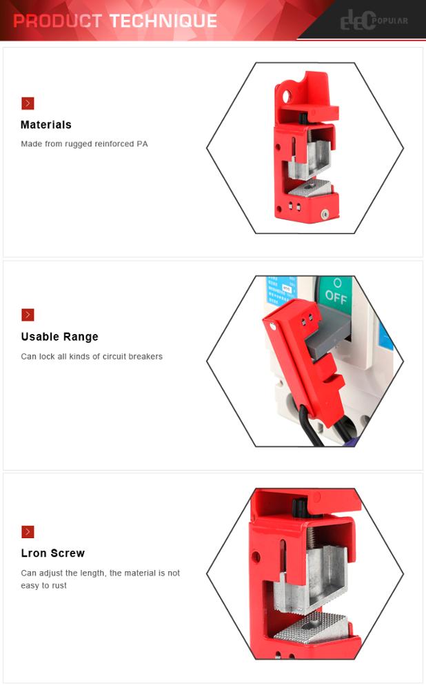 Szeroko stosowane urządzenie blokujące blokadę wyłącznika MCCB w obudowie typu Grip Tight Safety